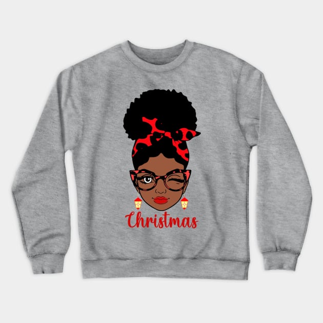 Christmas, Black Woman Crewneck Sweatshirt by UrbanLifeApparel
